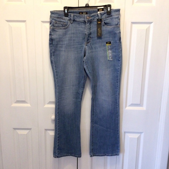 Lee Womens Medium Wash Midrise Stretch Bootcut Jeans Size 14 - Picture 1 of 9